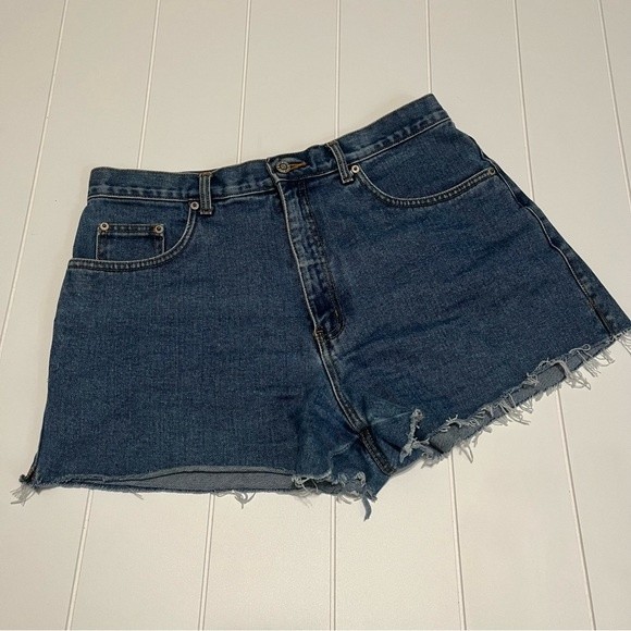 Vintage Halston High Rise Mom Cutoff Denim Shorts size 12 - Picture 1 of 8